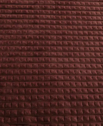 Kenneth Cole New York Solid Textured Jacquard Plush Throw, 60" X 50" In Garnet Red