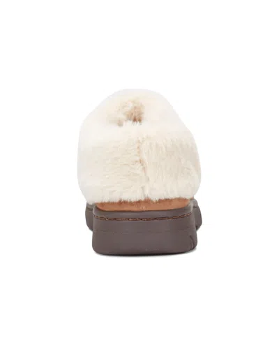 Easy Spirit Glacier Faux Shearling Clog In Medium Brown Suede
