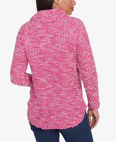 Ruby Rd. Plus Size Cowl Neck Cozy Boucle Knit Top In Rose