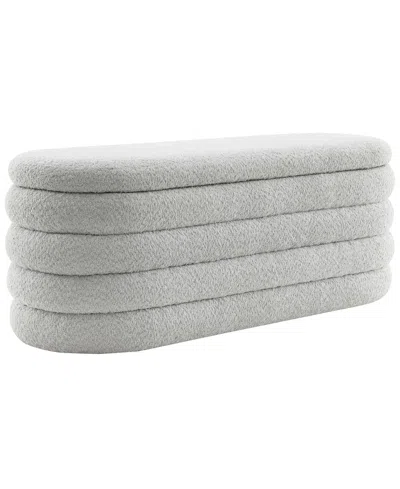 Abbyson Living 19" Wood Cleo Storage Bench Ottoman In Gray