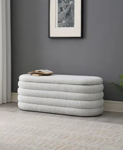 Abbyson Living 19" Wood Cleo Storage Bench Ottoman In Gray