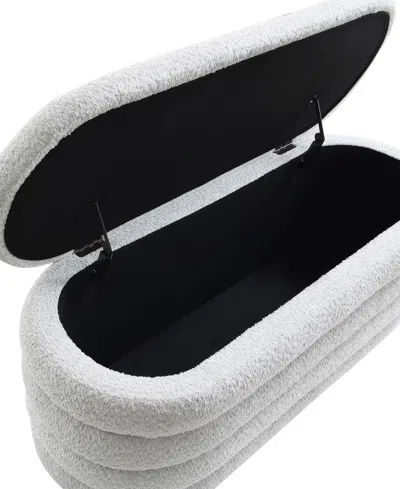 Abbyson Living 19" Wood Cleo Storage Bench Ottoman In Gray