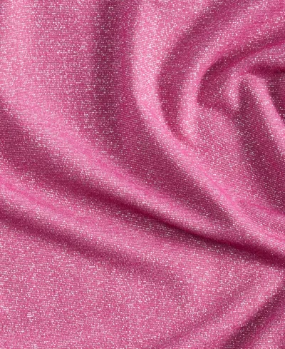 On 34th Women's Short-sleeve Solid Shine Top, Created For Macy's In Magenta Mo
