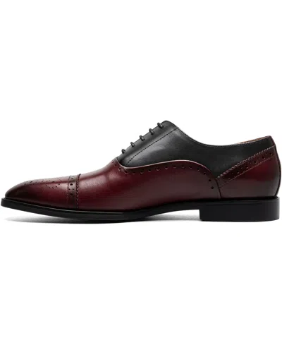 Stacy Adams Men's Reynolds Cap Toe Oxford In Burgundy Multi