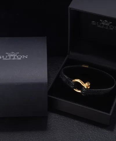 Rhona Sutton Screw Lock Gold Buckle Stainless Steel Bracelet In Gold