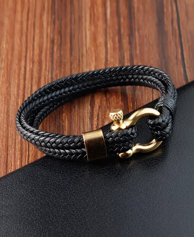 Rhona Sutton Screw Lock Gold Buckle Stainless Steel Bracelet In Gold