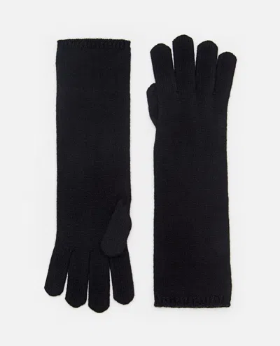 Shop Max Mara Alaggio Cashmere Ribbed Gloves In Black