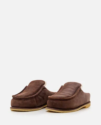 Jw Anderson Suede Mules In Brown