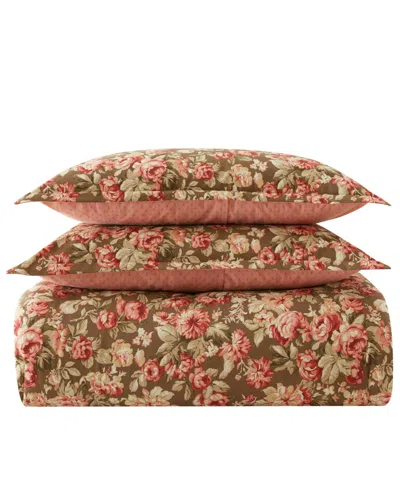 Laura Ashley Bloomsbury Reversible 2-pc. Comforter Set, Twin In Chocolate Brown