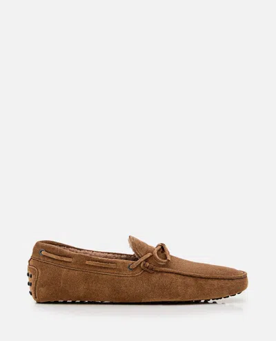 Tod's Suede Loafers In Brown