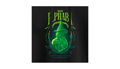 Hybrid Apparel Trendy Juniors Wicked Elphaba Graphic Cropped Hoodie In Black
