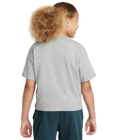 Nike Big Kid Girls Crew Neck Short Sleeve Active T-shirt In Dk Grey Heather