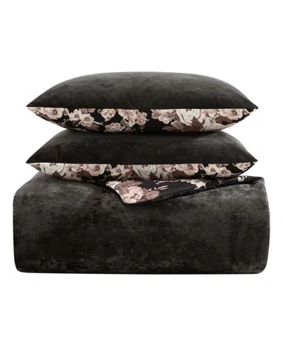 Shop Betsey Johnson Solid Velvet 3-pc. Duvet Cover Set, King In Black