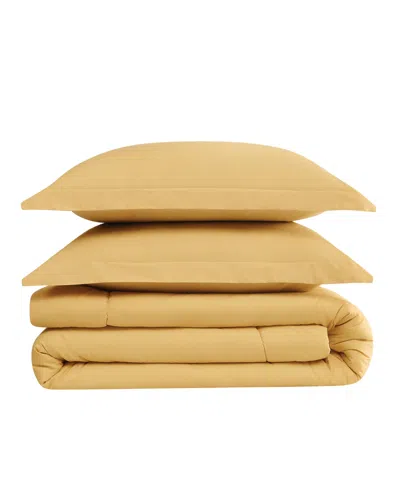 Brooklyn Loom Solid Cotton Percale 2-pc. Comforter Set, Twin/twin Xl In Mustard Yellow