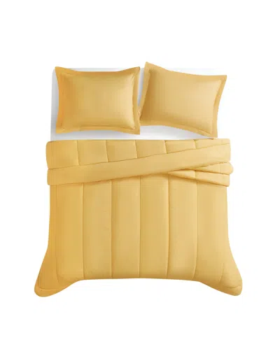 Brooklyn Loom Solid Cotton Percale 2-pc. Comforter Set, Twin/twin Xl In Mustard Yellow