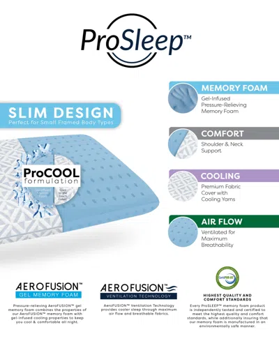 Prosleep Cool Comfort Memory Foam Low-profile Pillow, King, Exclusively At Macy's In White