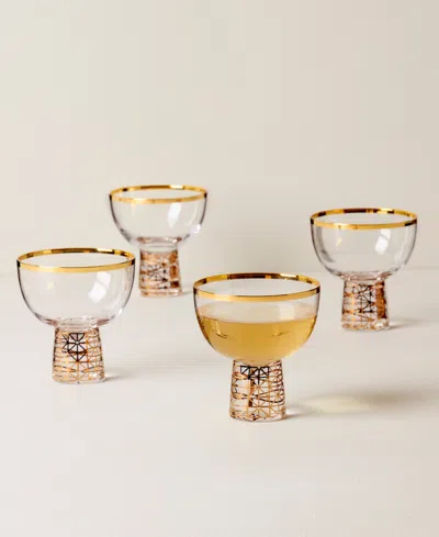 Lenox Tuscany Golden Frost Coupe Glasses, Set Of 4 In Clear