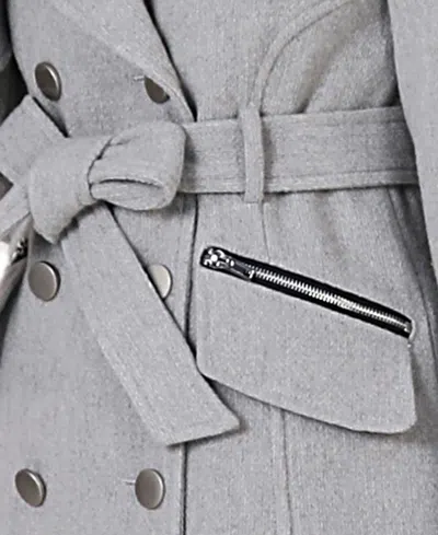 Kimi & Kai Women's Bailee Wool Trench Coat With Removable Bib In Gray