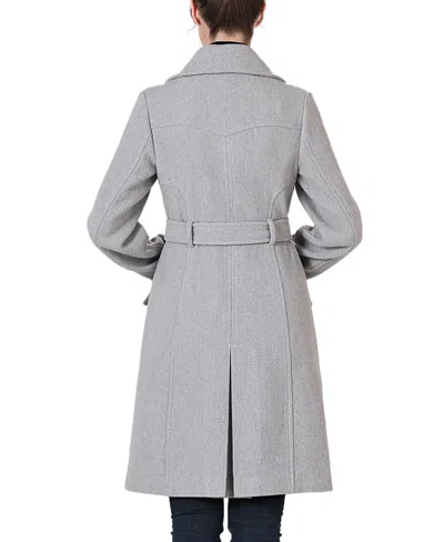 Kimi & Kai Women's Bailee Wool Trench Coat With Removable Bib In Gray