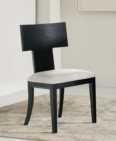 Abbyson Living 35" 2-pc. Wood Ashley Wood-back Upholstered Dining Chair In Black