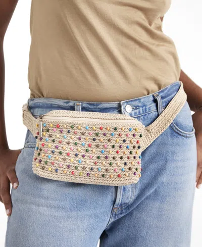 The Sak Caraway Small Belt Bag In Ecru Multi Beads