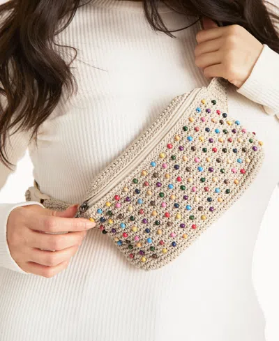 The Sak Caraway Small Belt Bag In Ecru Multi Beads