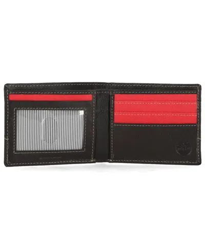 Timberland Men's Canvas Leather Wallet With Bottle Opener In Orange