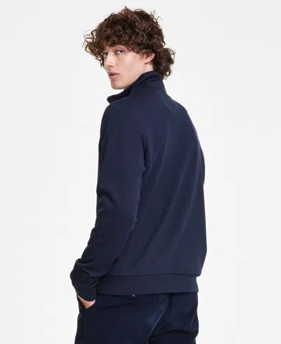 Tommy Hilfiger Essential Cotton Mens Half Zip Mock Sweatshirt In Desert Sky