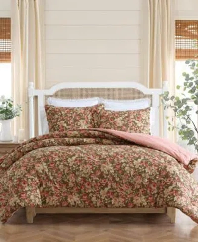 Laura Ashley Bloomsbury Reversible Comforter Sets In Chocolate Brown