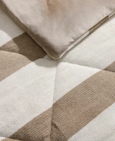Nautica Lawndale Twill Plush Comforter Set In Almond,camel