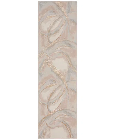 Inspire Me! Home Decor Brushstrokes Bsk01 2'2"x7'6" Runner Area Rug In Beige,gray
