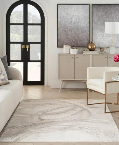 Inspire Me! Home Decor Brushstrokes Bsk01 2'2"x7'6" Runner Area Rug In Beige,gray