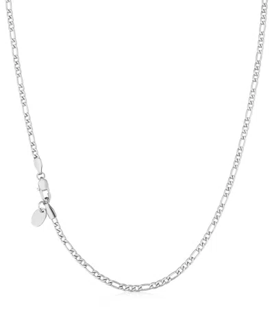 Rhona Sutton Stainless Steel 3mm Figaro Chain Necklace In Silver