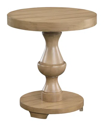 Macy's Dory 22" Wood Round End Table In Sandy Oak