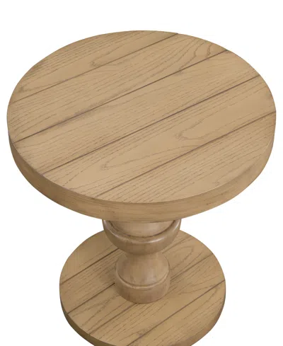 Macy's Dory 22" Wood Round End Table In Sandy Oak