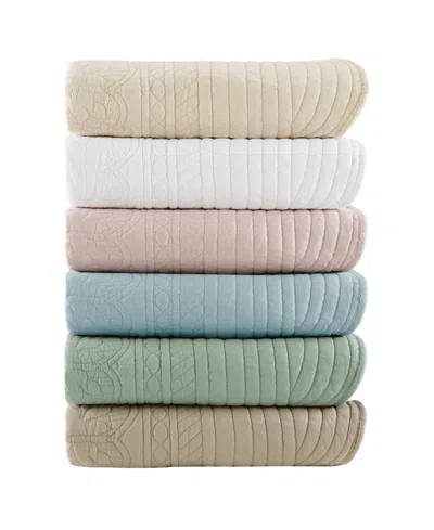 Madison Park Tuscany Scalloped-edge Throw, 60" X 72" In Blue