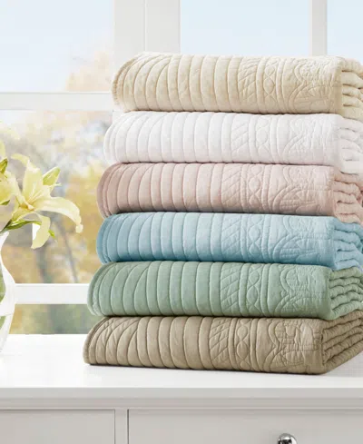 Madison Park Tuscany Scalloped-edge Throw, 60" X 72" In Blue