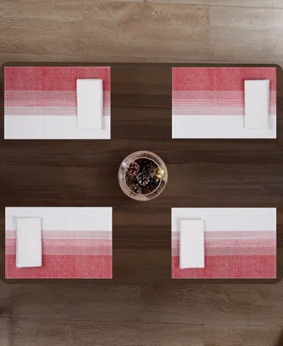 Avanti Ombre Ivy Polyester 8 Piece Placemats/napkins Set In Red