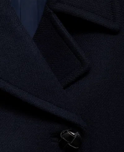 Mango Women's Double-breasted Wool Coat In Dark Navy