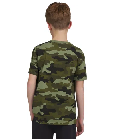 Shop Champion Big Boys Classic Script Logo T-shirt In Green Camo