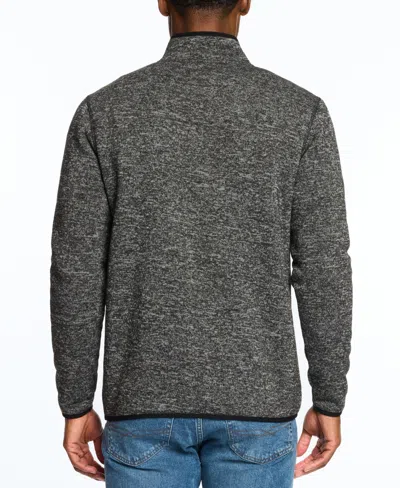Weatherproof Vintage Men's Fleece Quarter Zip Sweater With Sherpa In Meteorite
