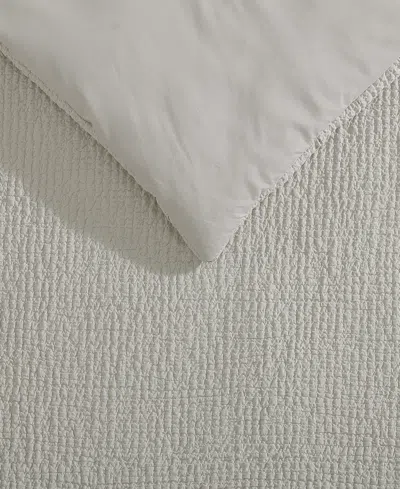 Vera Wang Puckered Texture 3-pc. Duvet Cover Set, King In Silver Leaf