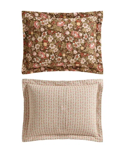 Laura Ashley Marta Reversible 3-pc. Quilt Set, Full/queen In Smoke Brown