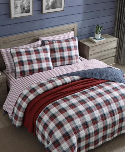 Nautica Rosedale Reversible 2 Piece Quilt Set, Twin In Red Sail,navy