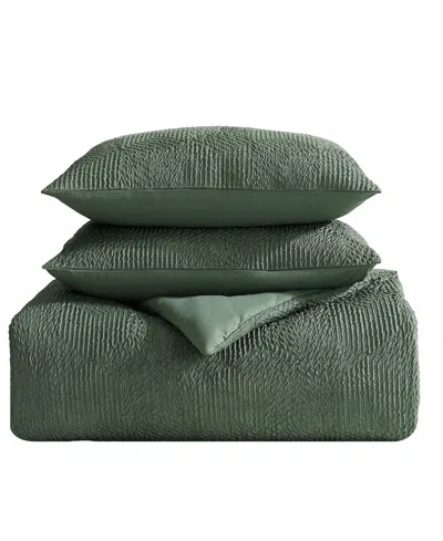 Nautica Point Harbor Embossed 3- Pc. Comforter Set, King In Fern Green