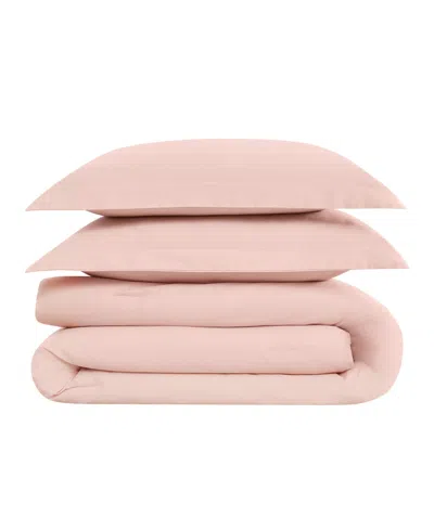 Brooklyn Loom Solid Linen 3pc Comforter Set In Blush
