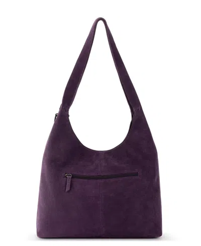 The Sak Huntley Leather Hobo Bag In Aubergine Suede