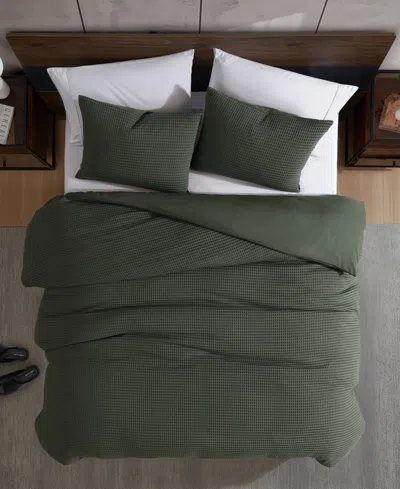 Kenneth Cole New York Solid Waffle 3-pc. Comforter Set, Full/queen In Forest Green