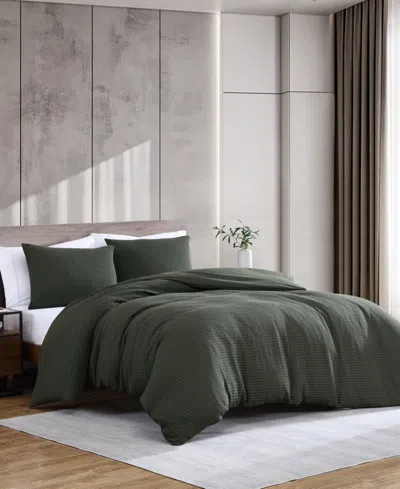 Kenneth Cole New York Solid Waffle 3-pc. Comforter Set, Full/queen In Forest Green