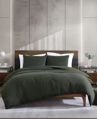 Kenneth Cole New York Solid Waffle 3-pc. Comforter Set, Full/queen In Forest Green